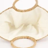 One-piece hand-woven semi-circular hand-held yellow grass woven bag for seaside vacation, versatile for daily use and commuting for ladies details Picture
